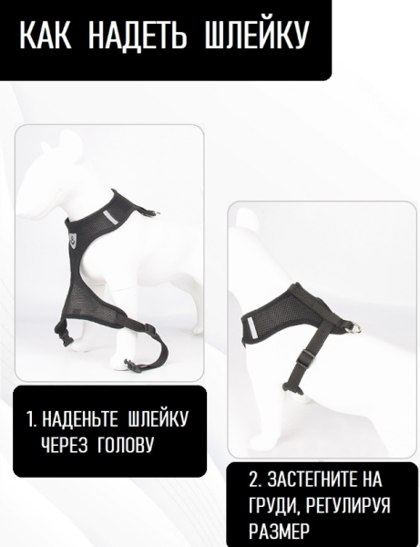 Шлейка прогулочная с поводком для собак и кошек мелких и средних пород Pet Leash / Дышащий жилет для животных